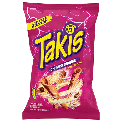 Takis Churro Charge Non-Spicy Cinnamon Sugar Rolled Tortilla Chips 100g